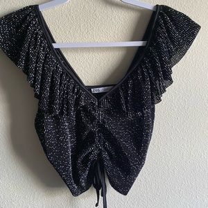 CUTE SCRUNCH CROP BLOUSE